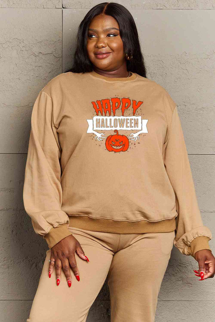 Simply Love Full Size HAPPY HALLOWEEN Graphic Sweatshirt |1mrk.com