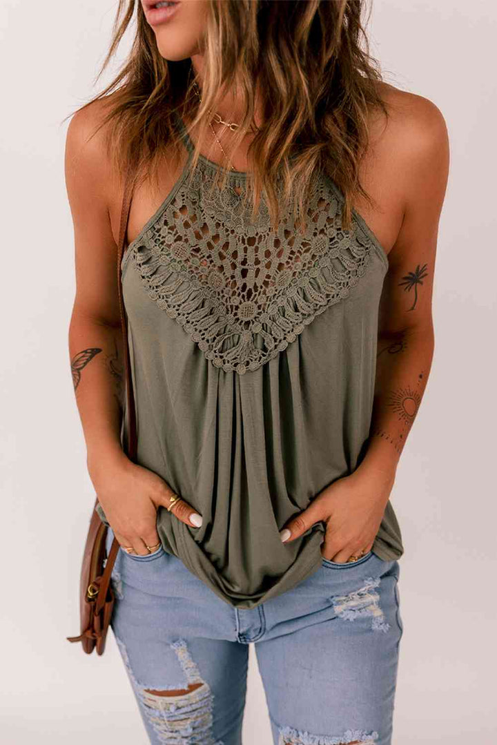 Crochet Lace Detail Tank Top | 1mrk.com