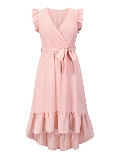 Tied Surplice Ruffle Hem Dress | Trendsi