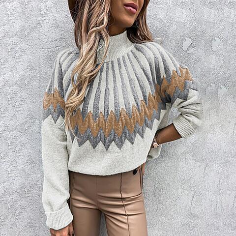 Mock Neck Long Sleeve Sweater |1mrk.com