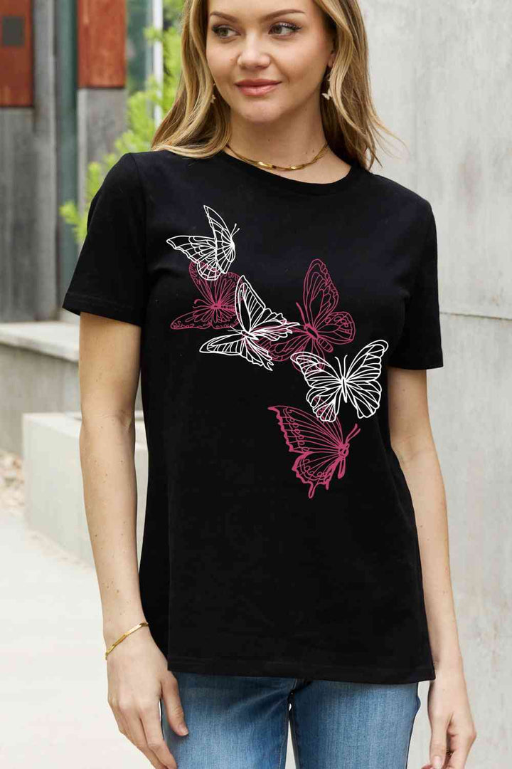 Simply Love Simply Love Full Size Butterfly Graphic Cotton Tee | 1mrk.com