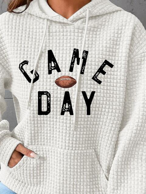 Full Size GAME DAY Graphic Drawstring Hoodie | 1mrk.com