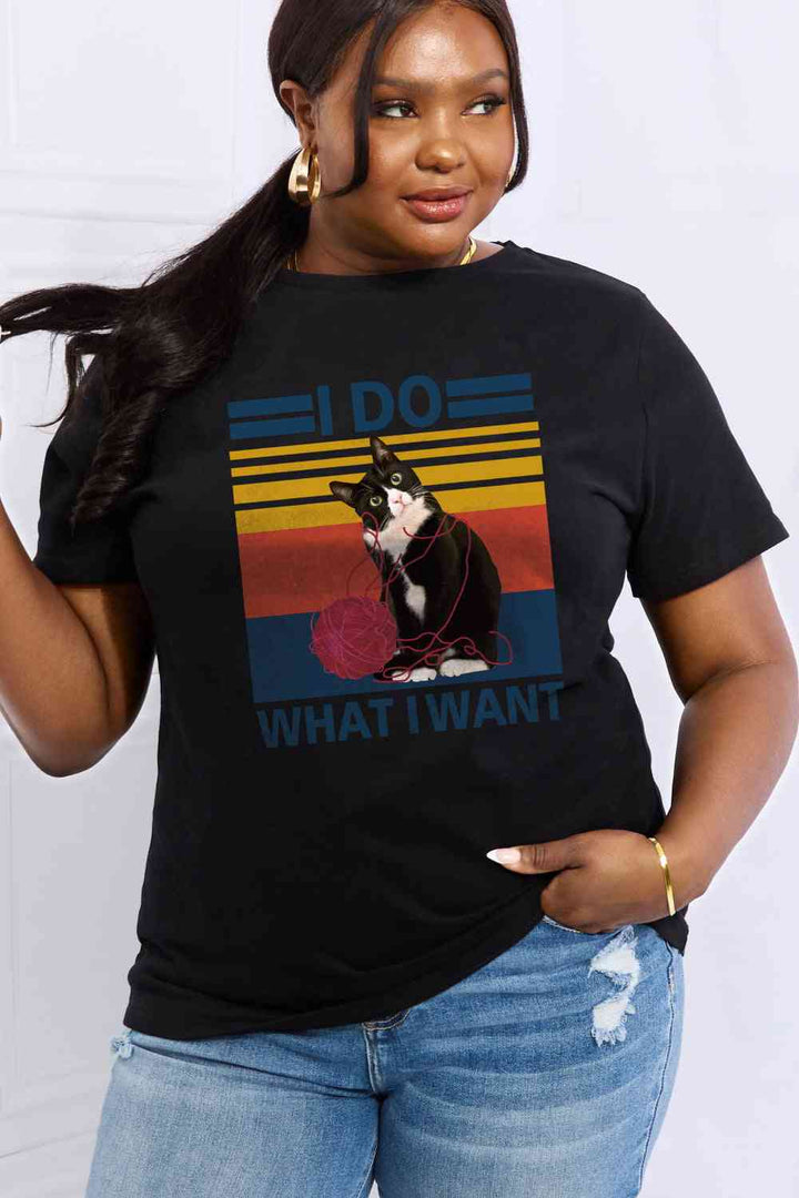 Simply Love Full Size I DO WHAT I WANT Graphic Cotton Tee | 1mrk.com