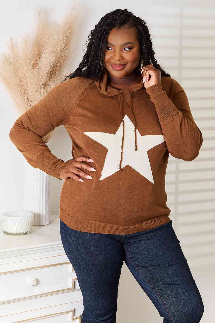 Heimish Full Size Star Graphic Hooded Sweater |1mrk.com