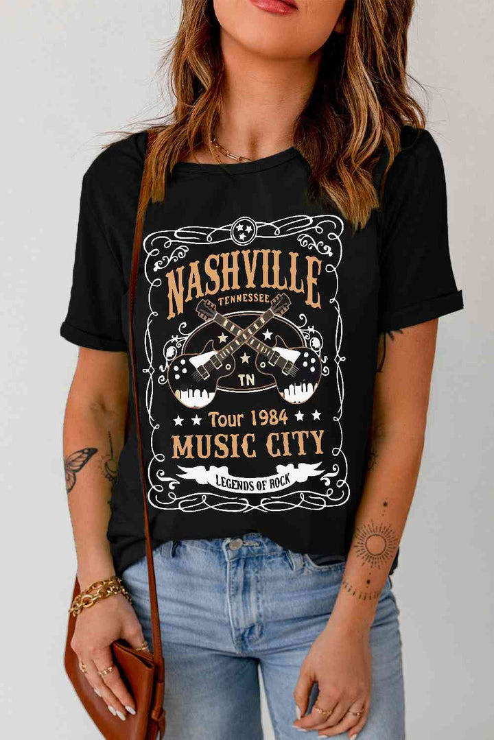 NASHVILLE MUSIC CITY Graphic Tee Shirt | 1mrk.com