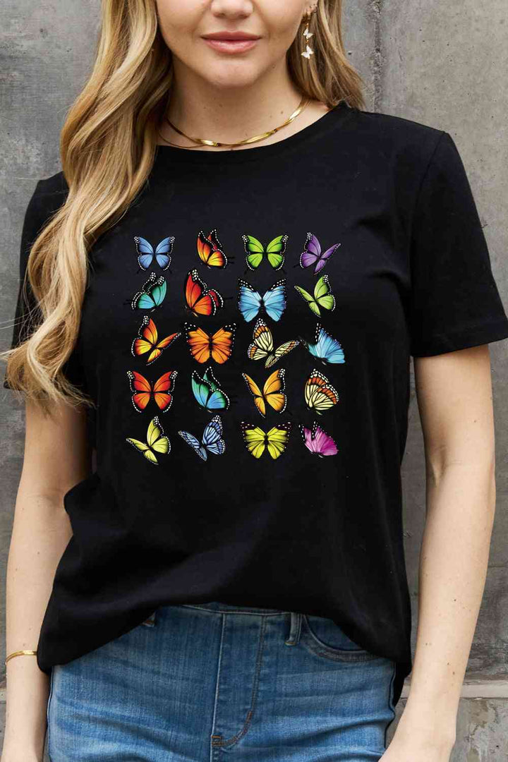 Simply Love Full Size Butterfly Graphic Cotton Tee | 1mrk.com