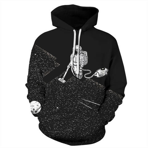 Full Size Astronaut Graphic Drawstring Hoodie | 1mrk.com