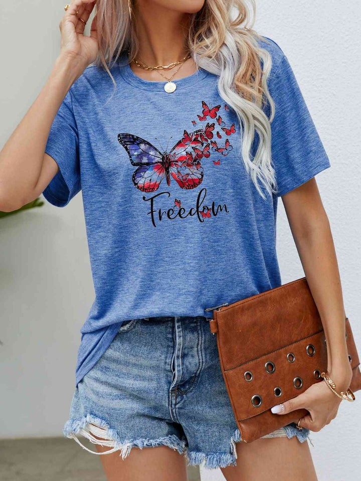 FREEDOM Butterfly Graphic Short Sleeve Tee | 1mrk.com