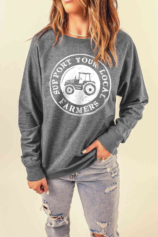 SUPPORT YOUR LOCAL FARMERS Graphic Sweatshirt |1mrk.com