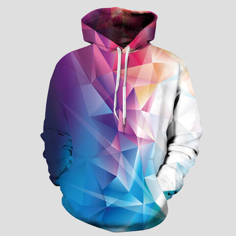 Full Size Geometric Drawstring Hoodie with Pockets |1mrk.com