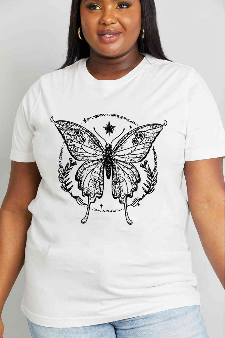 Simply Love Simply Love Full Size Butterfly Graphic Cotton Tee | 1mrk.com