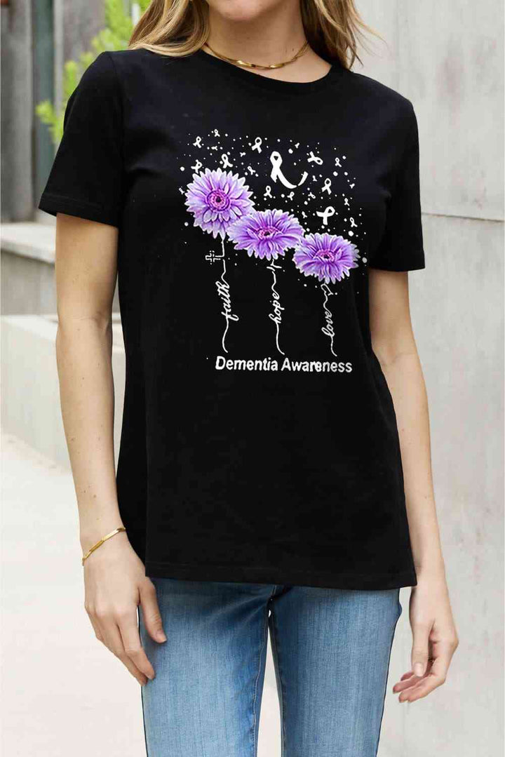 Simply Love Full Size DEMENTIA AWARENESS Graphic Cotton Tee | 1mrk.com