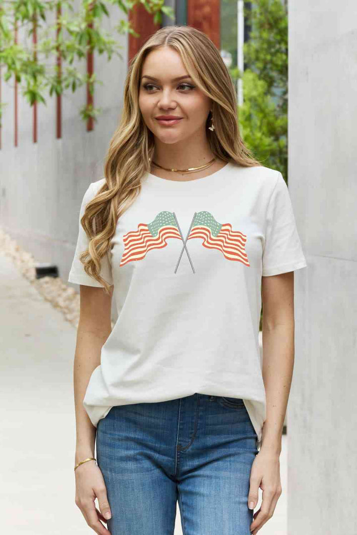 Simply Love US Flag Graphic Cotton Tee | 1mrk.com