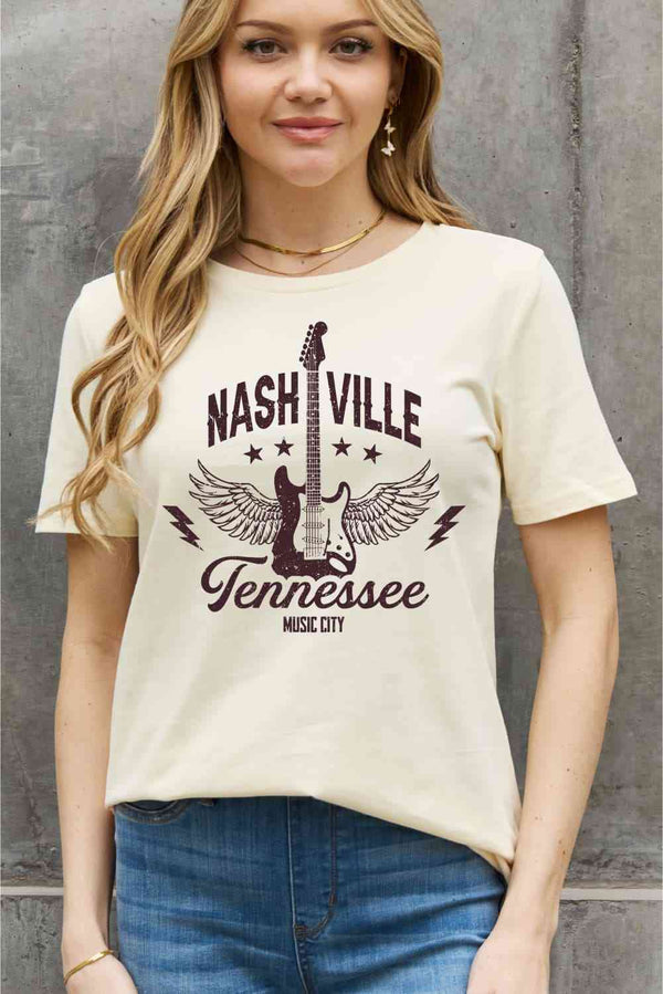 Simply Love Simply Love Full Size NASHVILLE TENNESSEE MUSIC CITY Graphic Cotton Tee | 1mrk.com