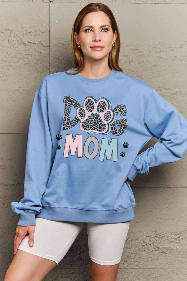 Simply Love Simply Love Full Size DOG MOM Graphic Sweatshirt |1mrk.com