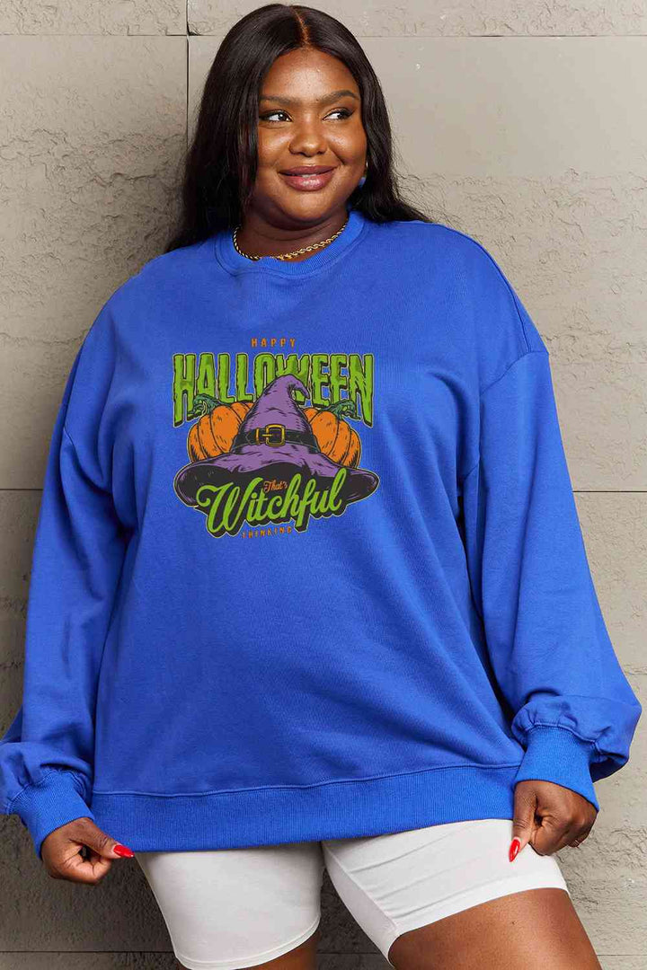 Simply Love Full Size Witch Hat Graphic Sweatshirt |1mrk.com