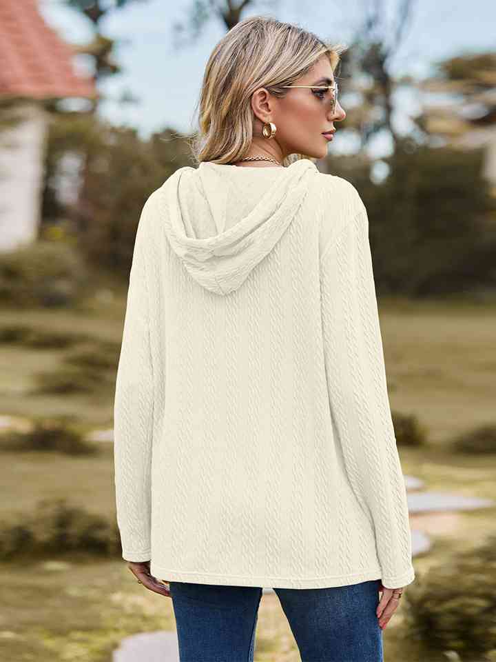 Cable-Knit Hooded Blouse |1mrk.com