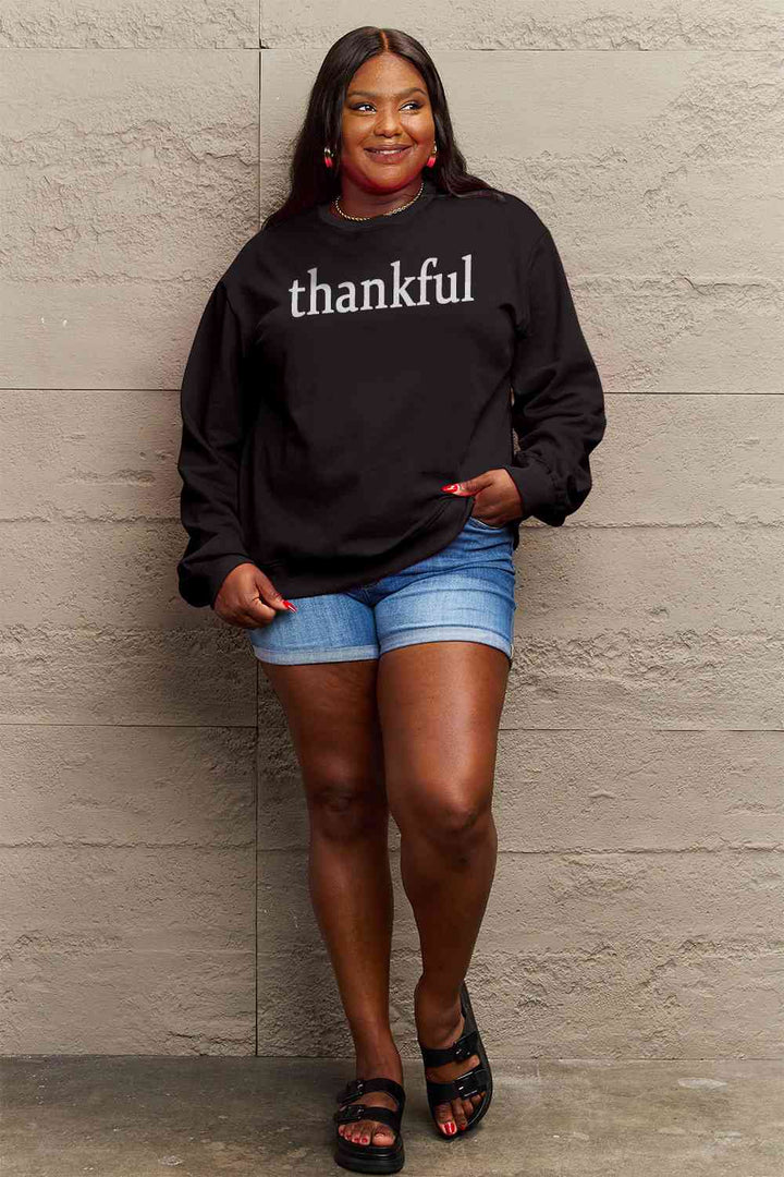 Simply Love Full Size THANKFUL Graphic Sweatshirt |1mrk.com