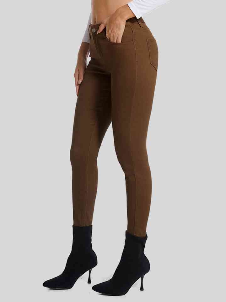 Full Size Buttoned Long Jeans | 1mrk.com