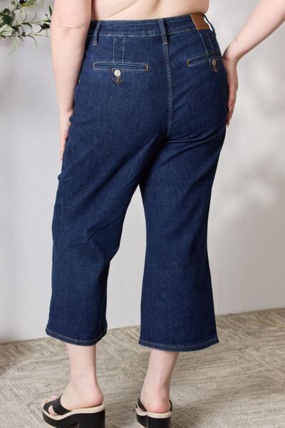 Judy Blue Full Size High Waist Cropped Wide Leg Jeans | 1mrk.com