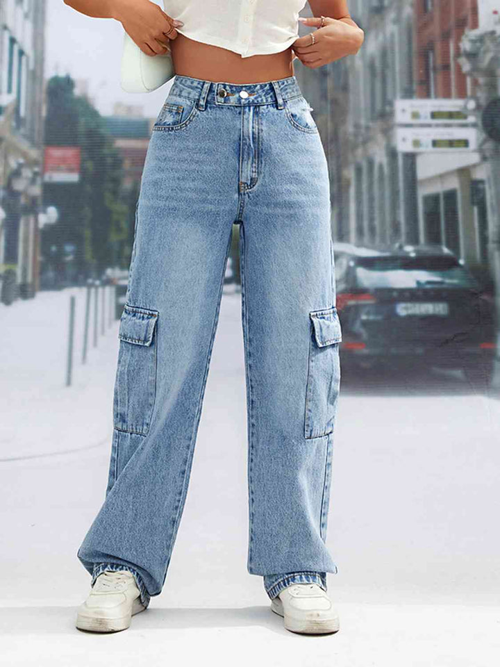 Pocketed Long Jeans | 1mrk.com