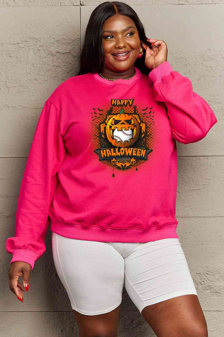 Simply Love Full Size HAPPY HALLOWEEN Graphic Sweatshirt |1mrk.com