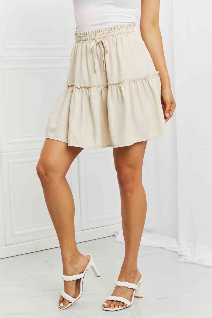 Zenana Carefree Linen Ruffle Skirt | 1mrk.com