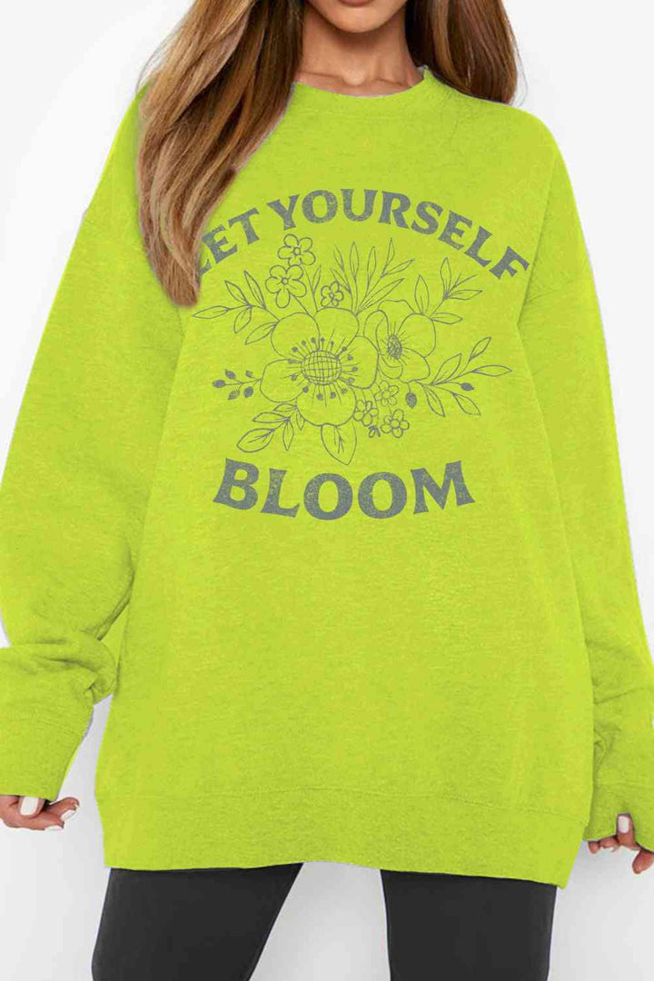 Simply Love Simply Love Full Size LET YOURSELF BLOOM Graphic Sweatshirt |1mrk.com