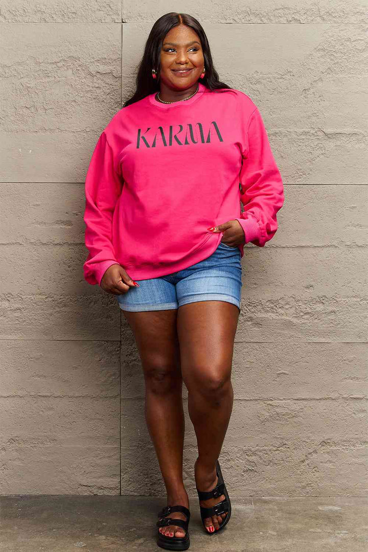 Simply Love Full Size KARMA Graphic Sweatshirt |1mrk.com