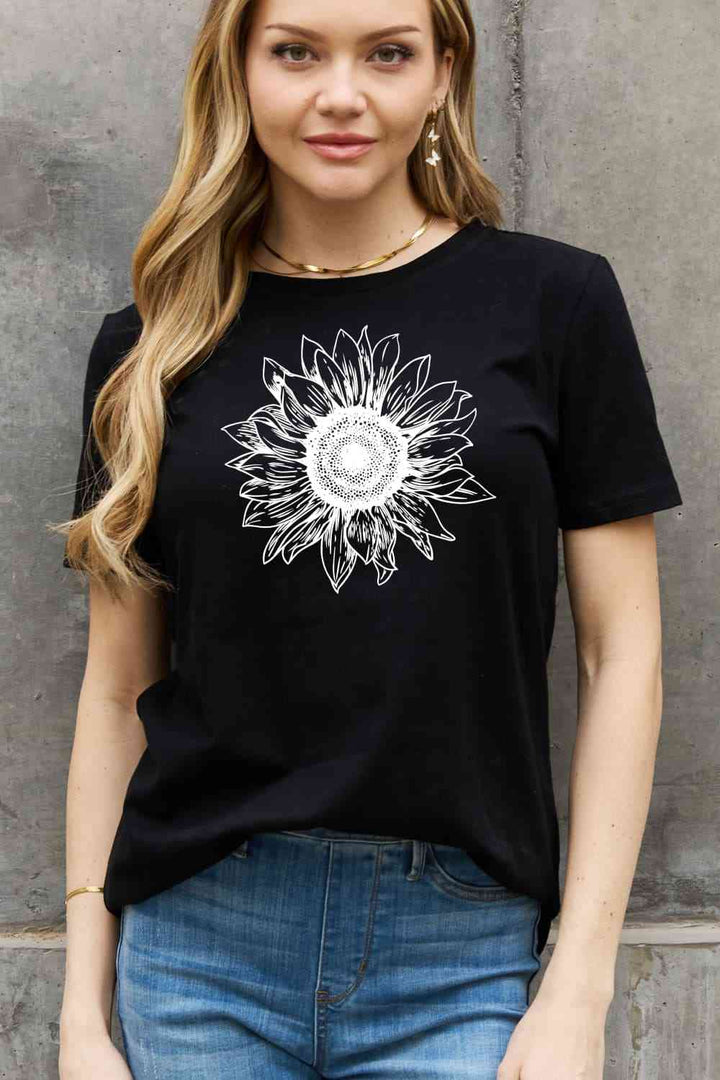 Simply Love Full Size Sunflower Graphic Cotton Tee | 1mrk.com