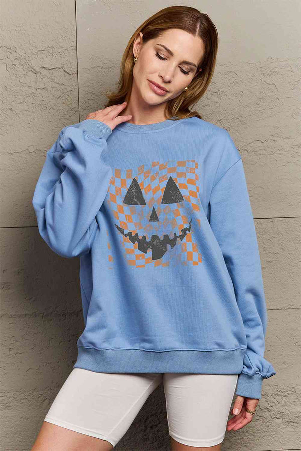 Simply Love Full Size Graphic Dropped Shoulder Sweatshirt |1mrk.com