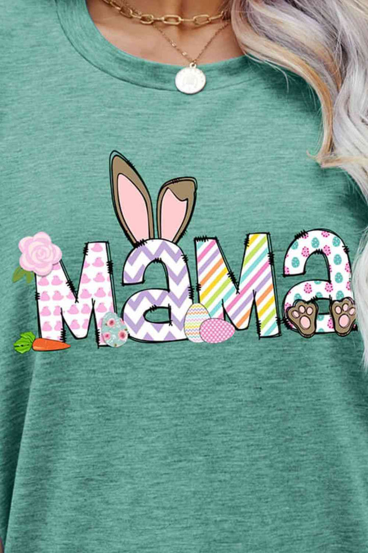 Easter MAMA Graphic Round Neck T-Shirt | 1mrk.com