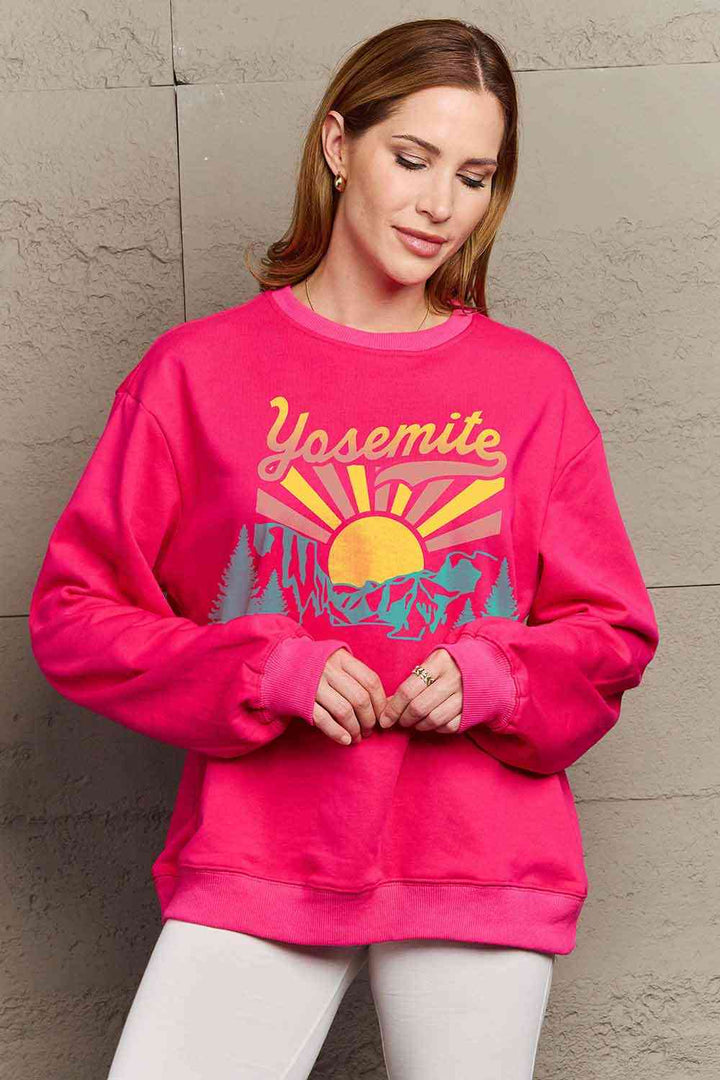 Simply Love Simply Love Full Size YOSEMITE Graphic Sweatshirt |1mrk.com