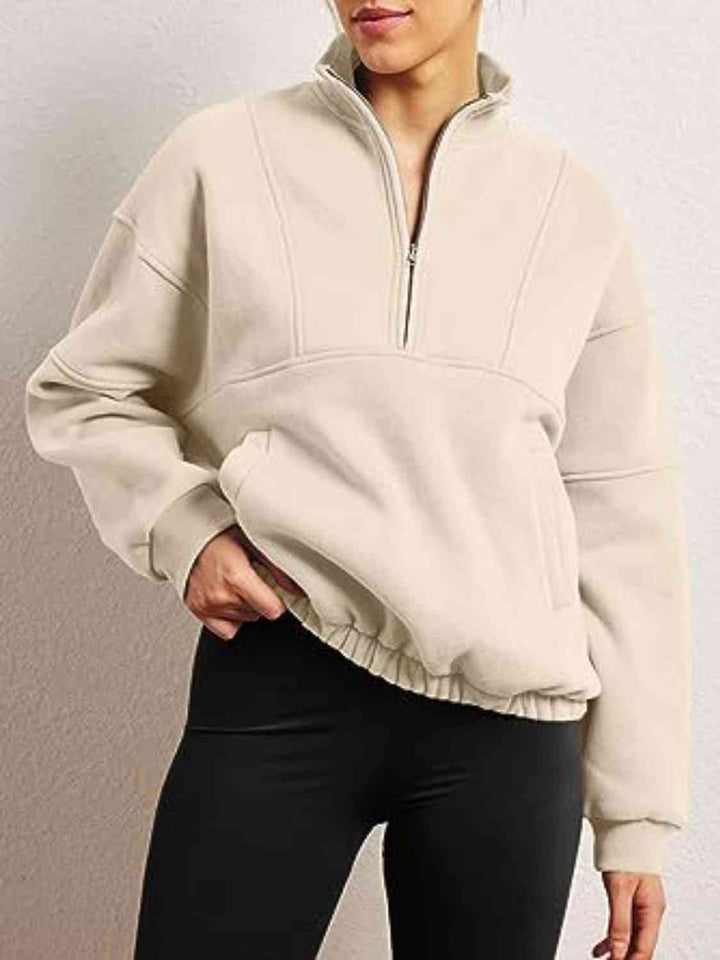 Half-Zip Long Sleeve Sweatshirt |1mrk.com