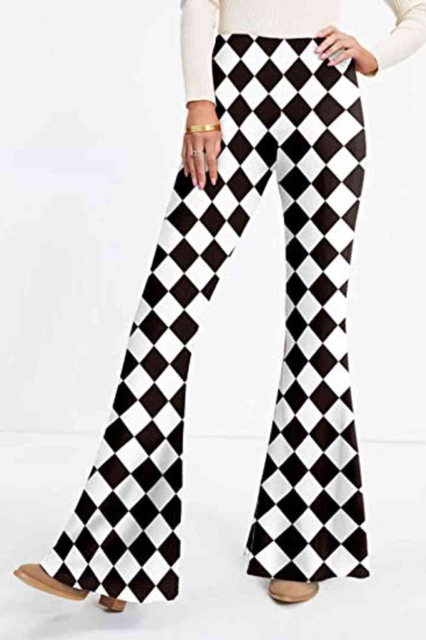 Checkered Flare Leg Pants | 1mrk.com