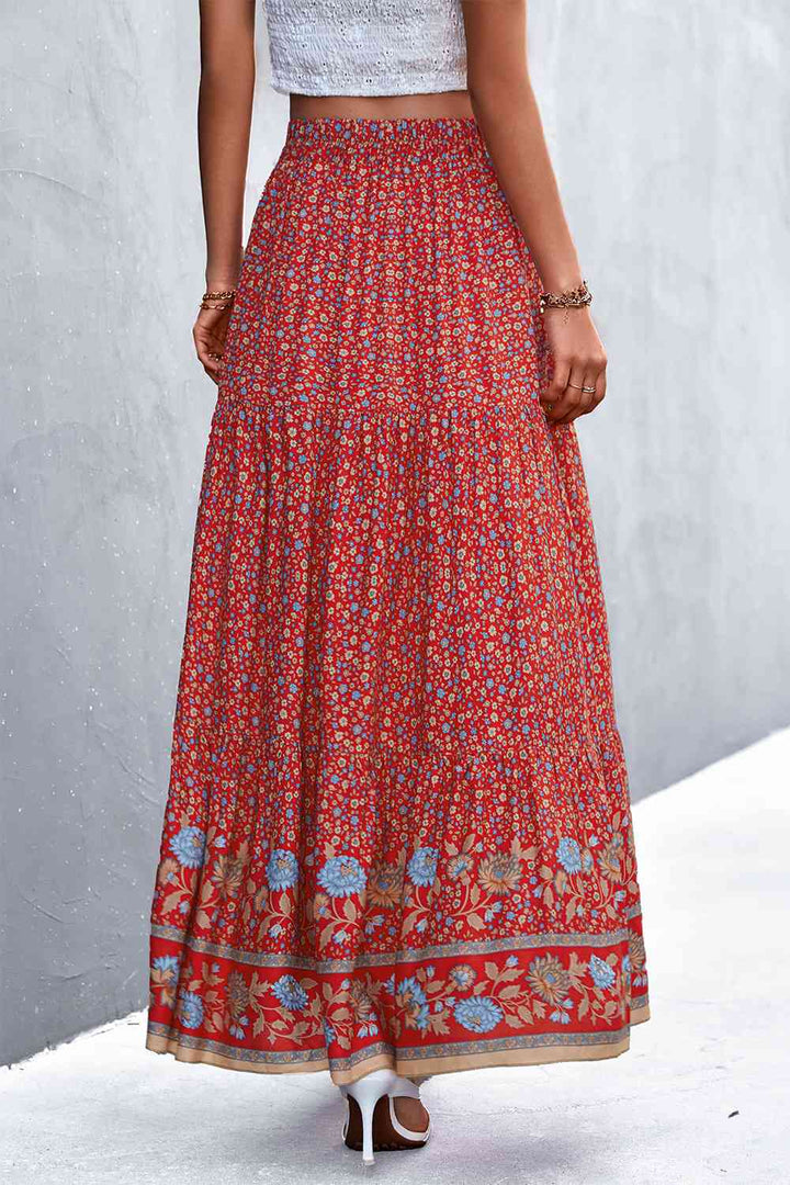 Floral Tied Maxi Skirt |1mrk.com