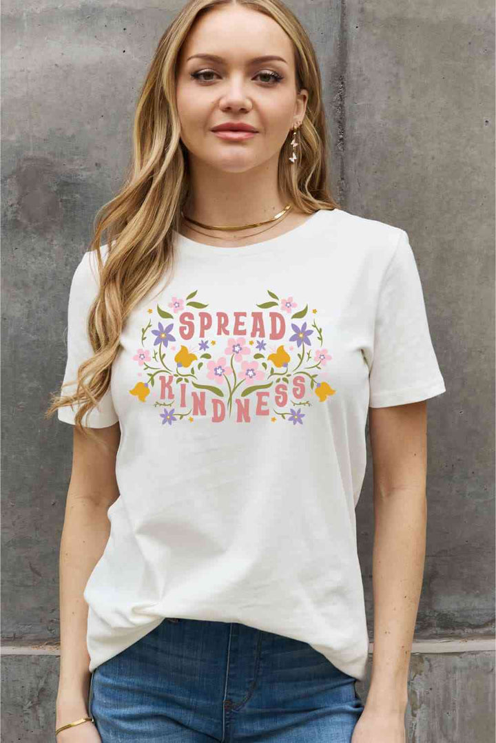 Simply Love Full Size SPREAD KINDNESS Graphic Cotton Tee | 1mrk.com