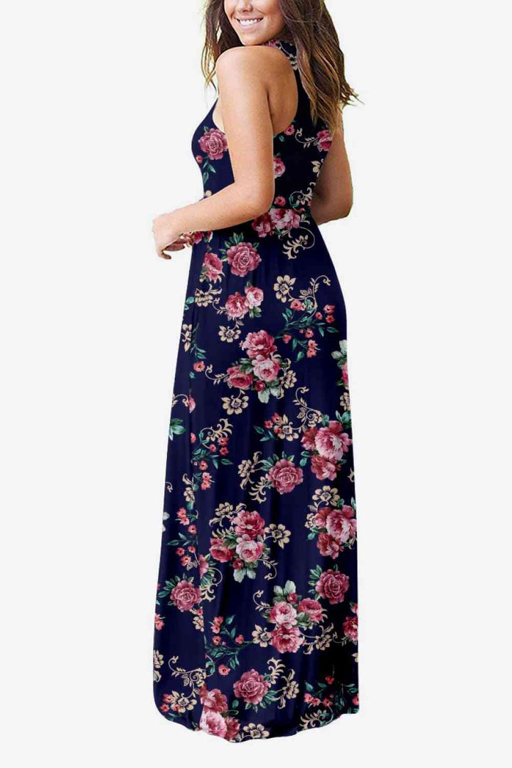 Empire Waist Sleeveless Dress with Pockets |1mrk.com