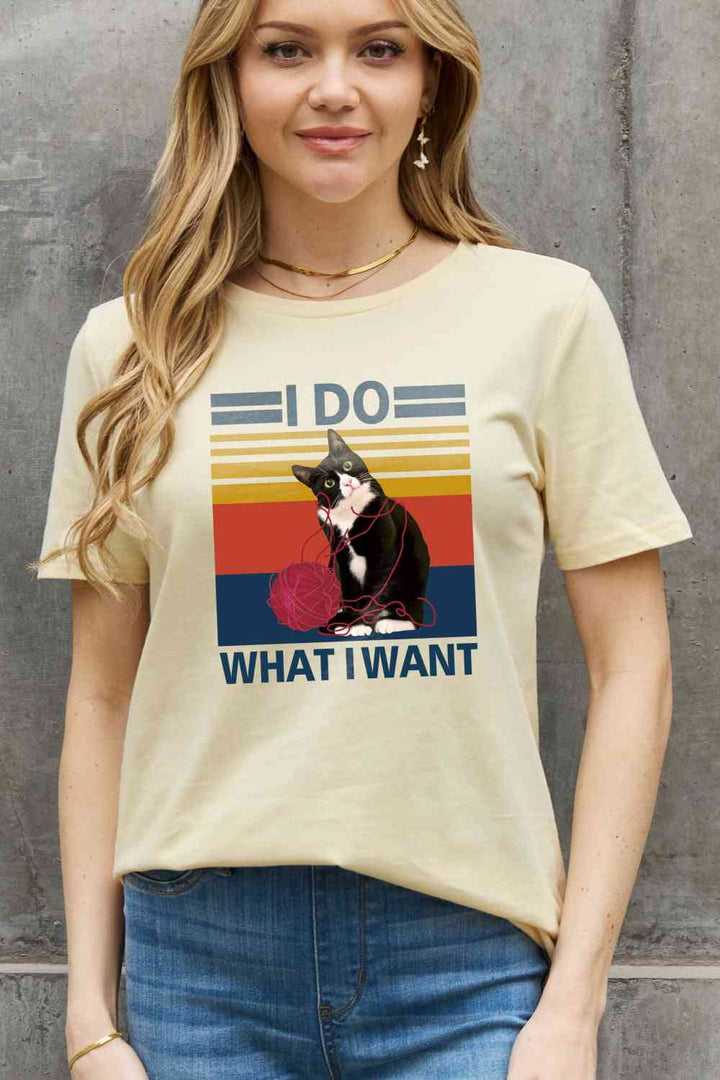 Simply Love Full Size I DO WHAT I WANT Graphic Cotton Tee | 1mrk.com