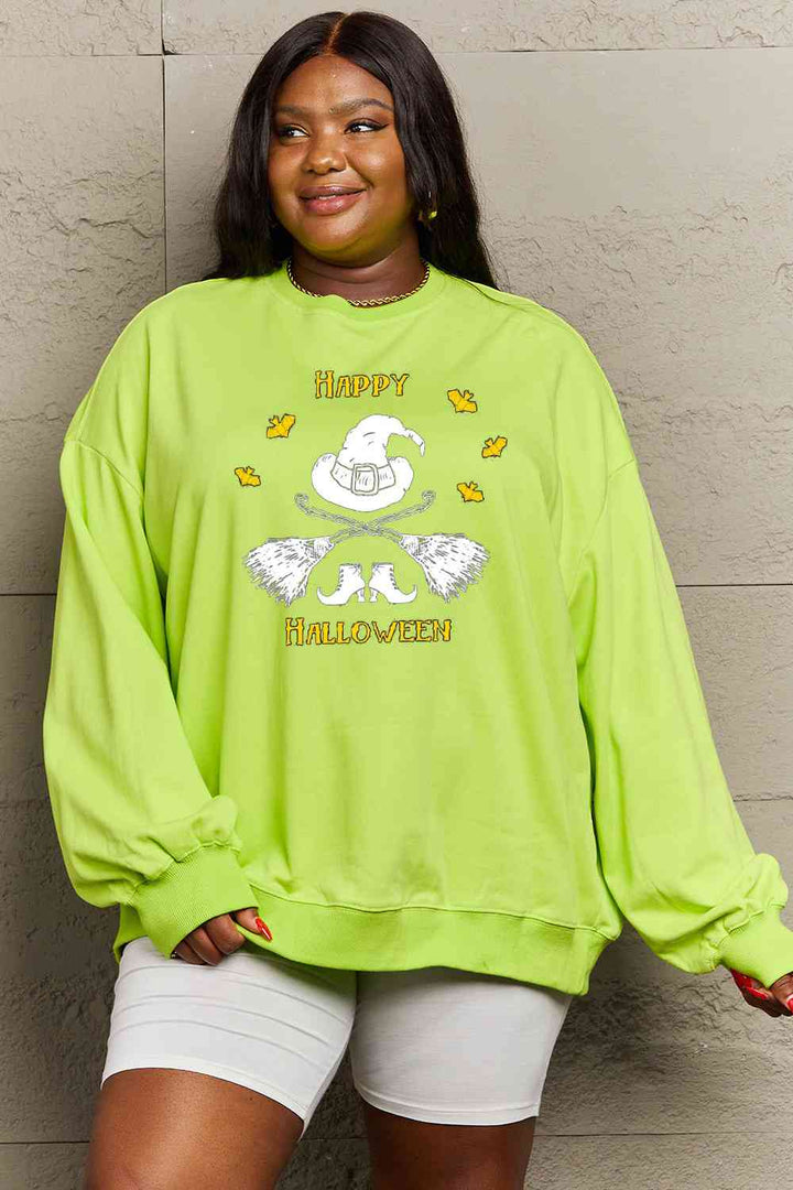 Simply Love Full Size HAPPY HALLOWEEN Graphic Sweatshirt |1mrk.com