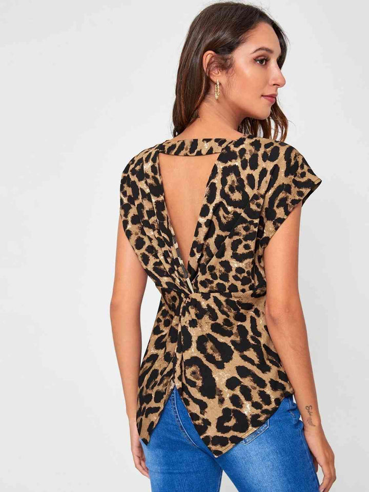 Twisted Open Back Blouse | 1mrk.com