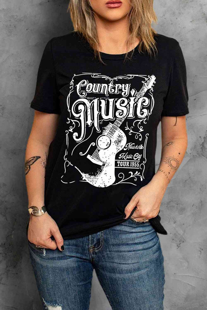 COUNTRY MUSIC Graphic Short Sleeve Tee Shirt | 1mrk.com