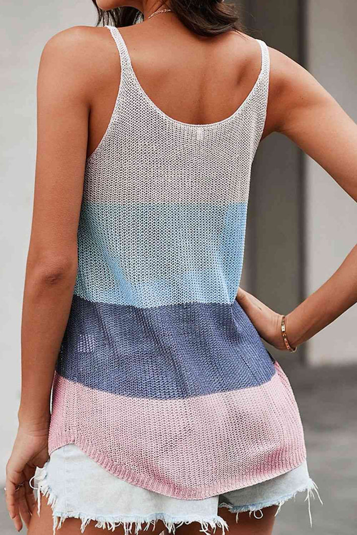 Color Block Scoop Neck Knit Tank | 1mrk.com