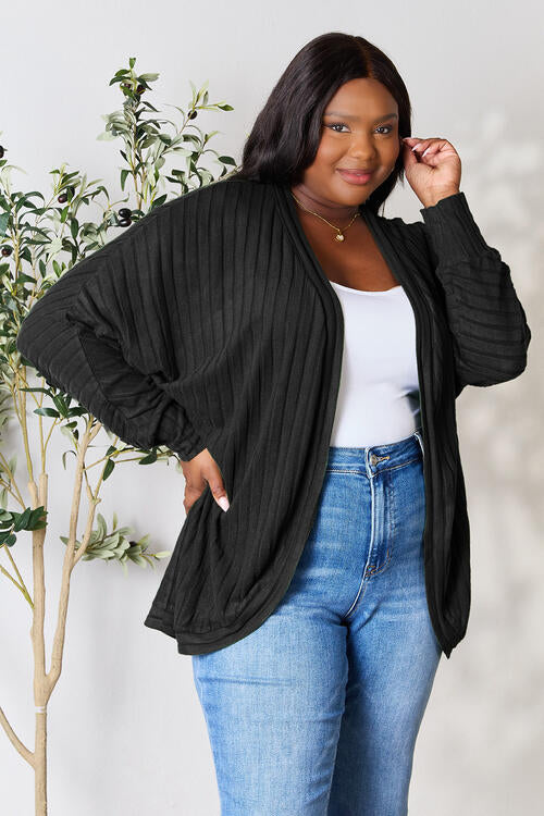 Basic Bae Full Size Ribbed Cocoon Cardigan |1mrk.com