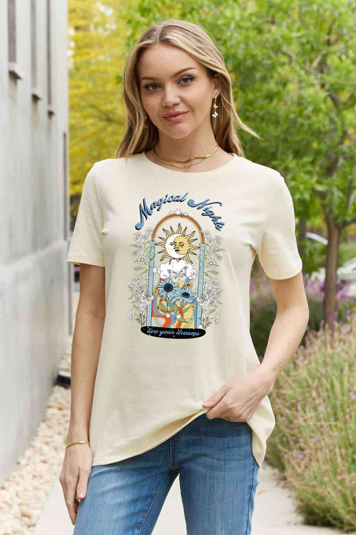 Simply Love Full Size MAGICAL NIGHTS LIVE YOUR DREAMS Graphic Cotton Tee | 1mrk.com