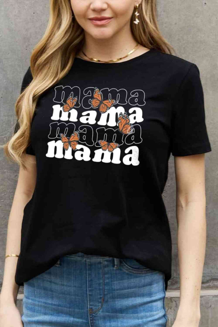 Simply Love MAMA Butterfly Graphic Cotton T-Shirt | 1mrk.com