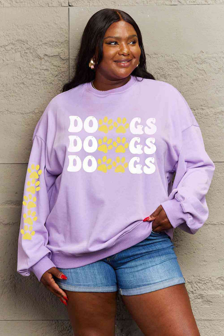 Simply Love Simply Love Full Size Round Neck Dropped Shoulder DOGS Graphic Sweatshirt |1mrk.com