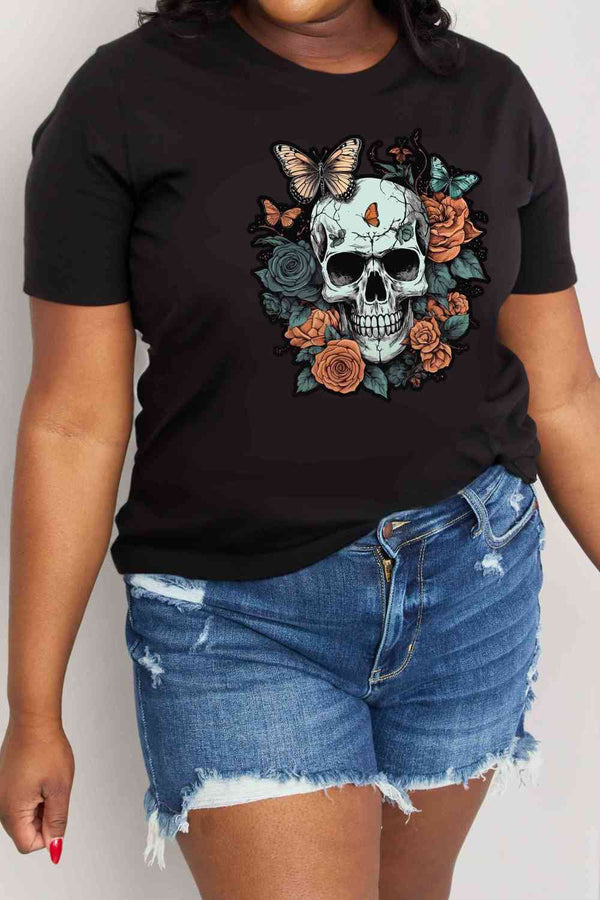 Simply Love Simply Love Full Size Skull Graphic Cotton T-Shirt | 1mrk.com