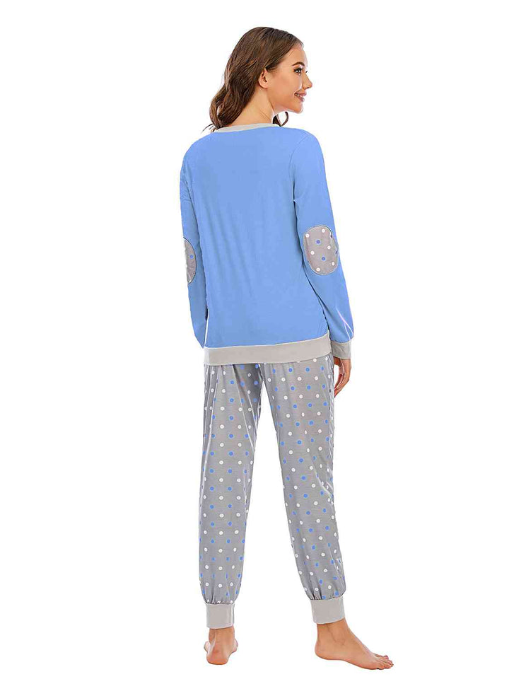 Long Sleeve Top and Polka Dot Pants Set | 1mrk.com