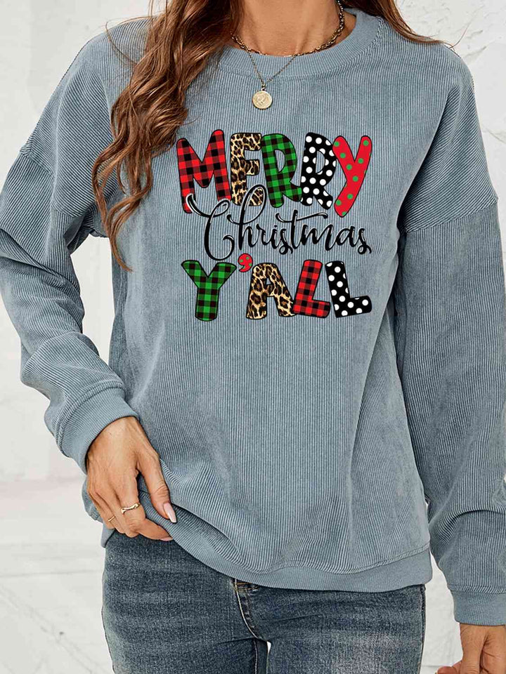 MERRY CHRISTMAS Y'ALL Graphic Sweatshirt | 1mrk.com